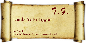 Tamás Frigyes névjegykártya